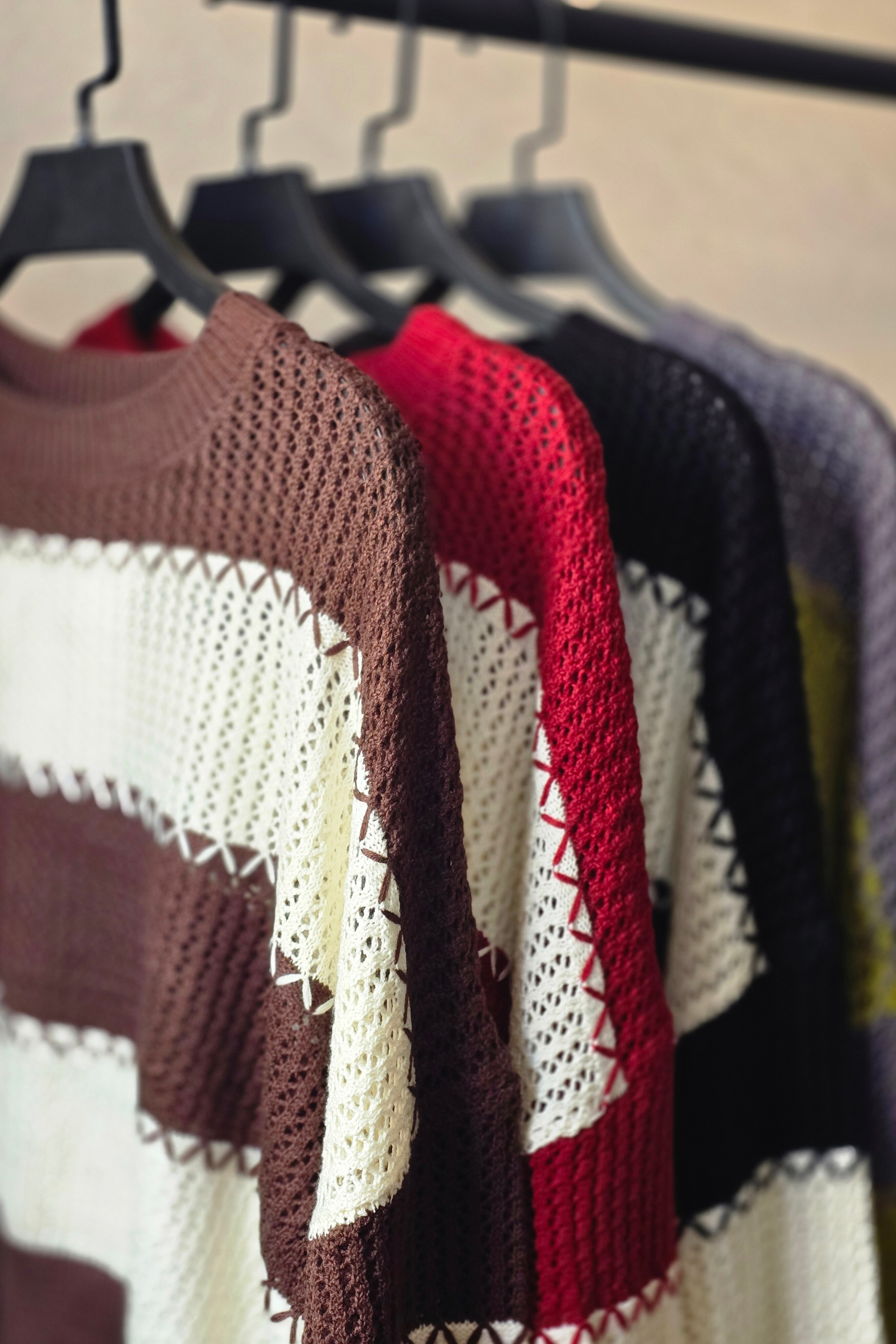 بلوز قلاب بافی راه راه وارداتی