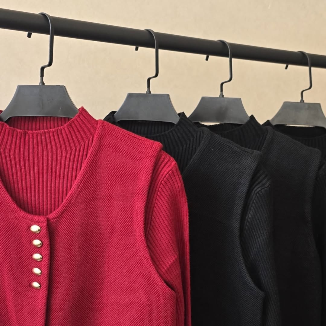 دو تیکه پیراهن و ژیله بافت فری سایز وارداتی