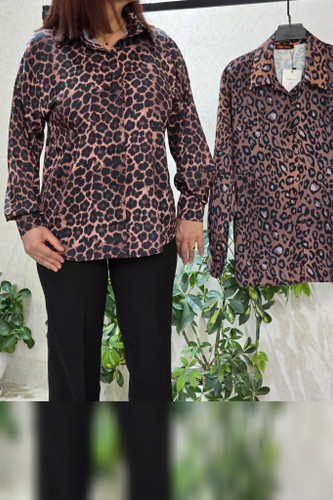 شومیز سیلک ابریشم پلنگی فری سایز