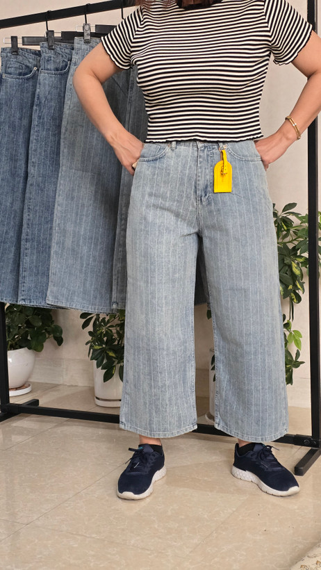 شلوار جین واید آبی یخی دیپلمات جنیکا