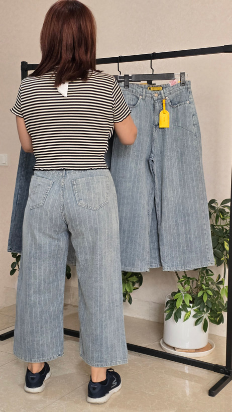 شلوار جین واید آبی یخی دیپلمات جنیکا