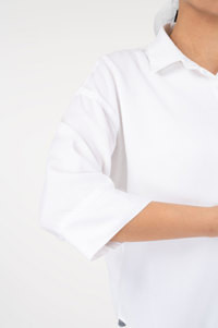 شومیز سیلک کتان گرم ۱ آستین پاکتی سه ربع قد ۵۵ قهوه ای تیره