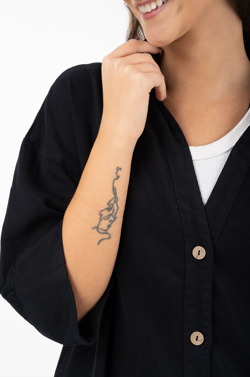 شومیز سیلک آستین پاکتی بدون جیب گرم 2 قد 70 سرمه ای